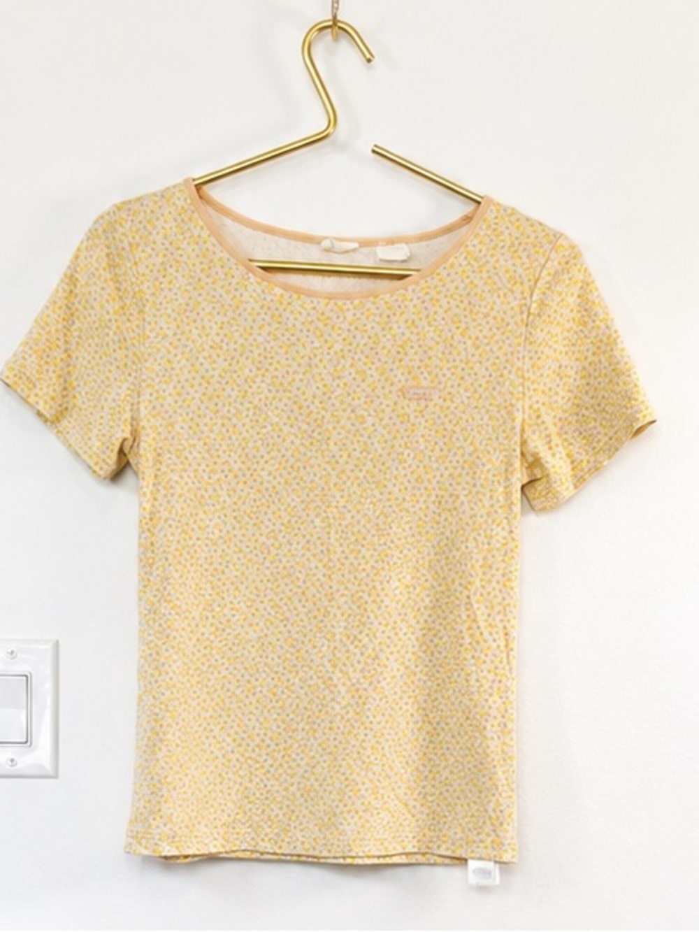 Levi’s Floral Ribbed Tee Yellow Butter Short Sleeve Top M